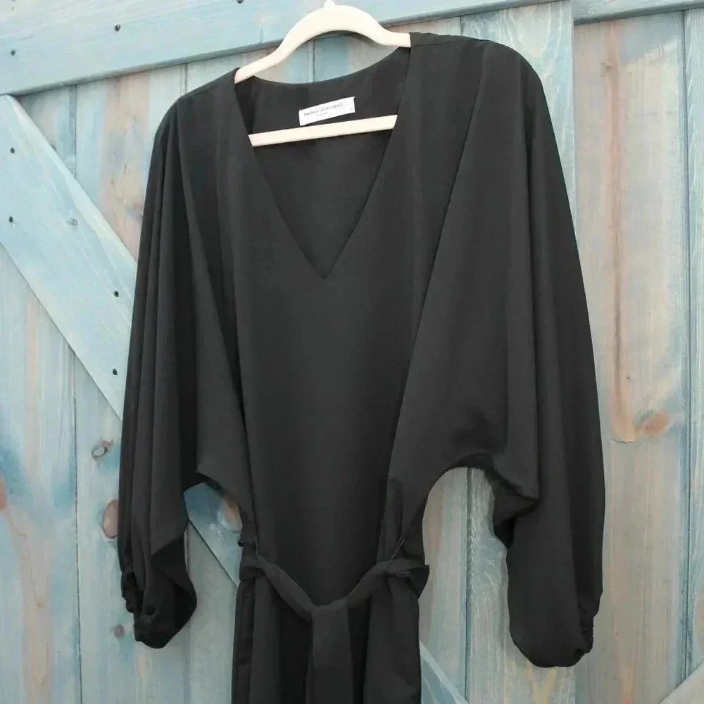 Amanda Uprichard Black Dress Size Medium Tie Waist Belt